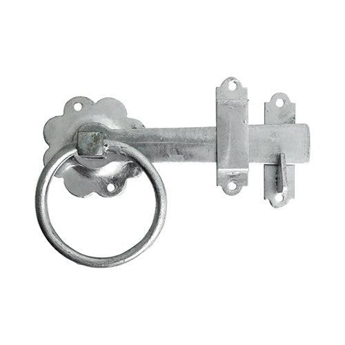 Ring Gate Latch - Plain - Hot Dipped Galvanised - 6" - TIMbag of 1