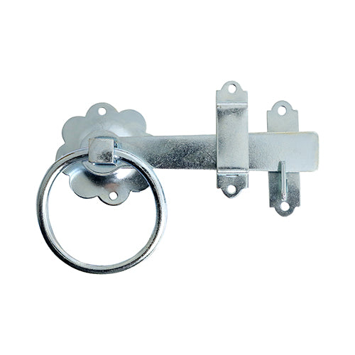Ring Gate Latch - Plain - Zinc - 6" - TIMbag of 1