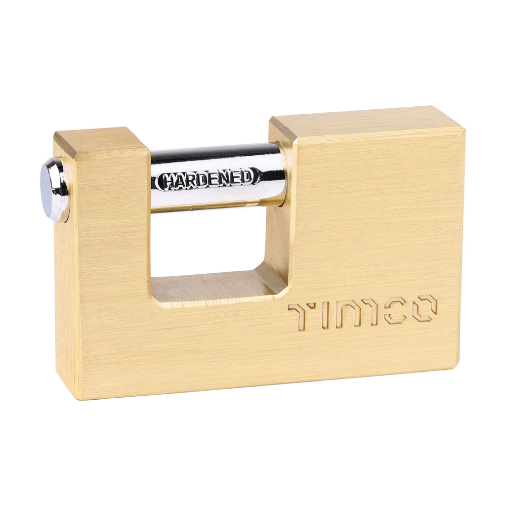 Rectangular Brass Padlock - 75mm - Blister Pack of 1