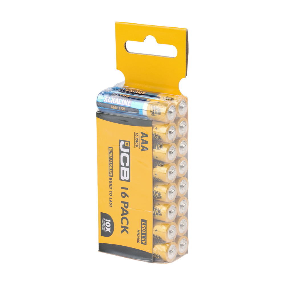 JCB Ultra Alkaline Batteries Trade Pack - AAA - Pack of 16