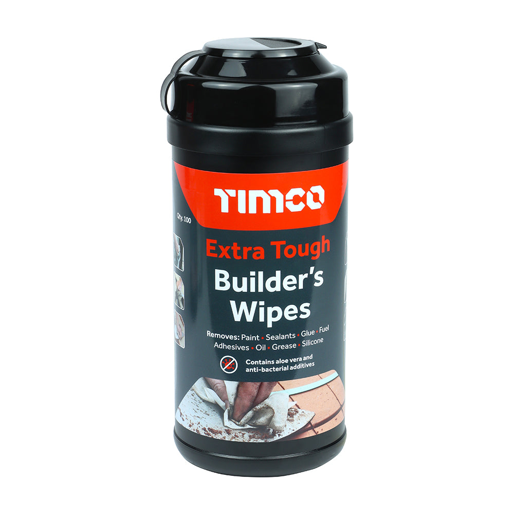 Extra Tough Builders Wipes - 100 Wipes - Tub of 100