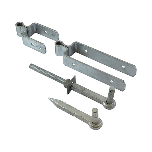 Standard Double Strap Hinge Set - Hot Dipped Galvanised - 600mm - Plain Bag of 1