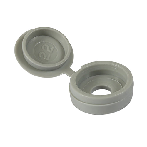 Hinged Screw Caps - Small - Light Grey - To fit 3.0 to 4.5 Screw - TIMpac of 100