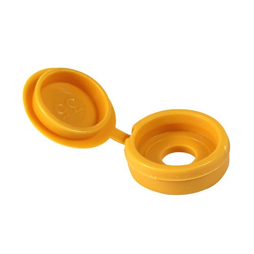 Hinged Screw Caps - Small - Yellow - To fit 3.0 to 4.5 Screw - TIMpac of 100