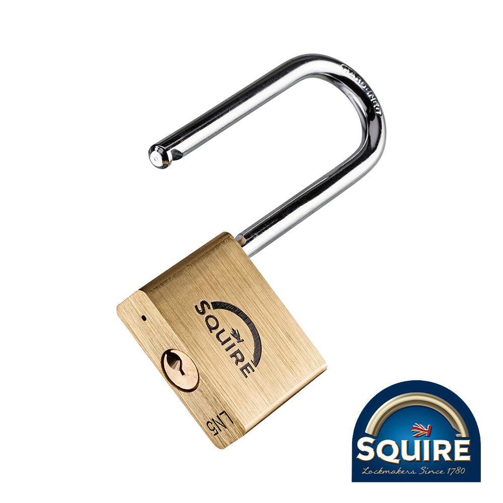Premium Brass Lion Padlock - 2.5" Long Shackle - LN5/2.5 - 50mm - Blister Pack of 1