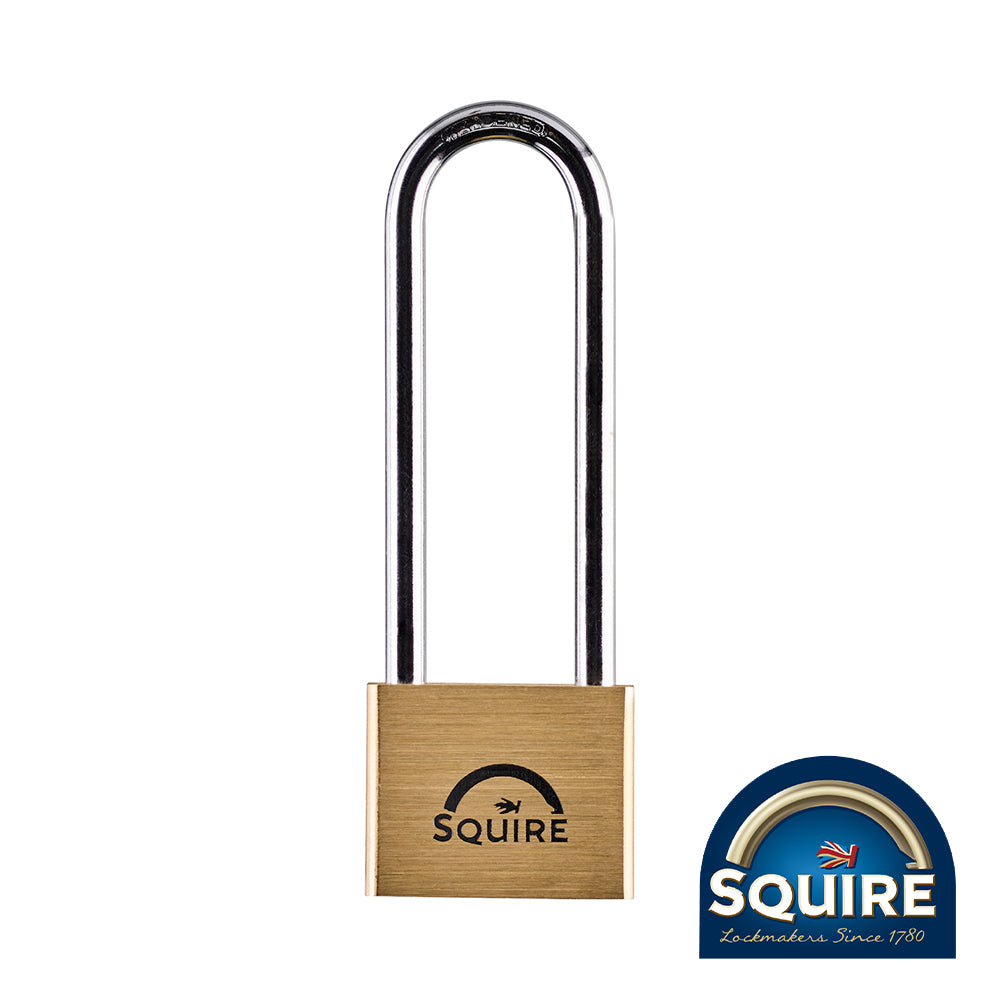 Premium Brass Lion Padlock - 4" Long Shackle - LN4/4 - 40mm - Blister Pack of 1
