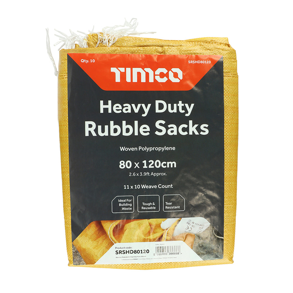 Rubble Sacks - Heavy Duty - 80 x 120cm - Bag of 10
