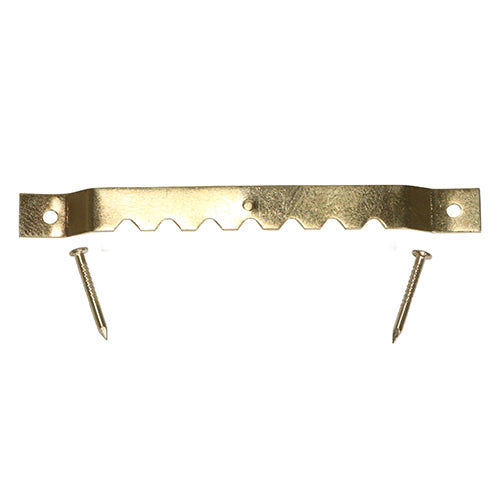 Sawtooth Hangers and Nails - Electro Brass - 63mm - TIMpac of 15