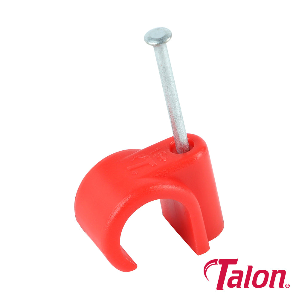 Nail In Pipe Clip - Red - NCH15 - 15mm - Bag of 100