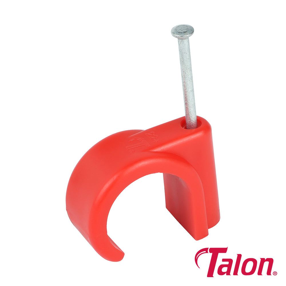 Nail In Pipe Clip - Red - NCH22 - 22mm - Bag of 100