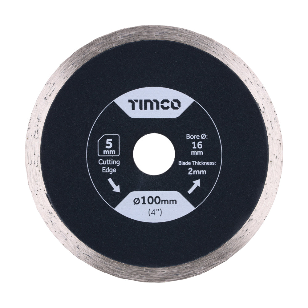 General Purpose Tile & Ceramic Diamond Blade - Continuous - 100 x 16.0 - Box of 1