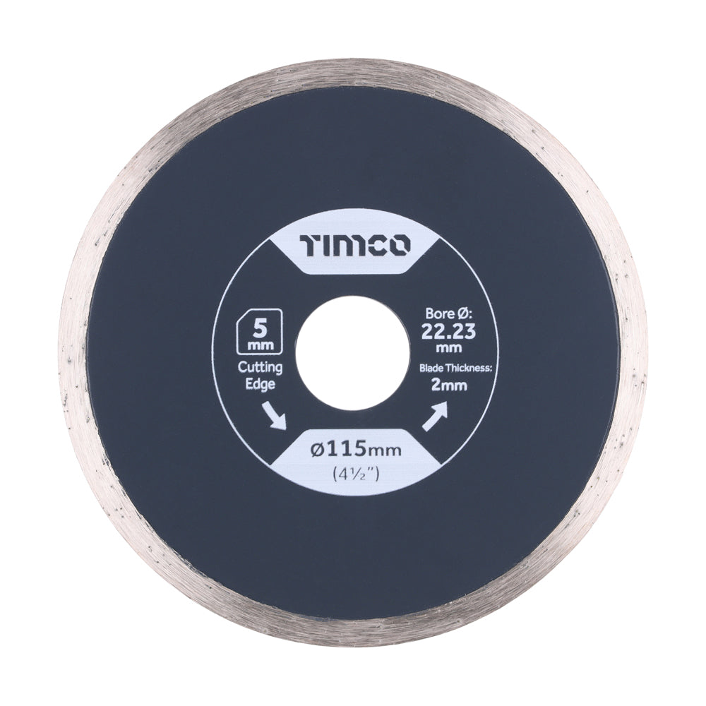 General Purpose Tile & Ceramic Diamond Blade - Continuous - 115 x 22.2 - Box of 1