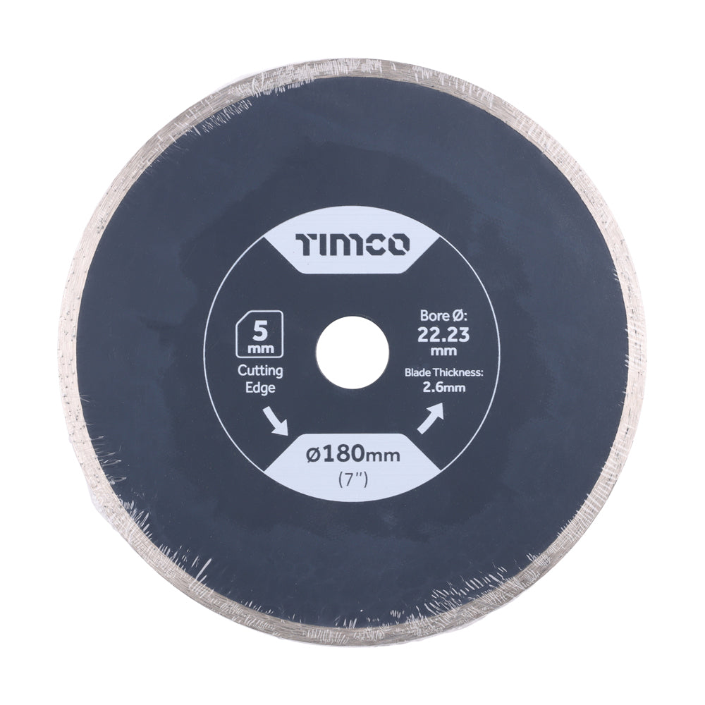 General Purpose Tile & Ceramic Diamond Blade - Continuous - 180 x 22.2 - Box of 1