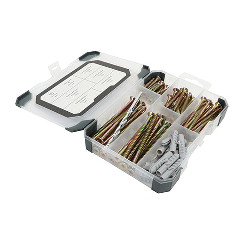 Mixed Tray - Screws Plug & Drill Bit - Yellow - Tray of 91