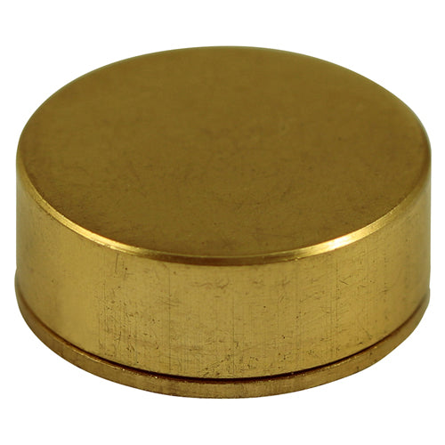 Threaded Screw Caps - Solid Brass - Polished Brass - 18mm - TIMpac of 4