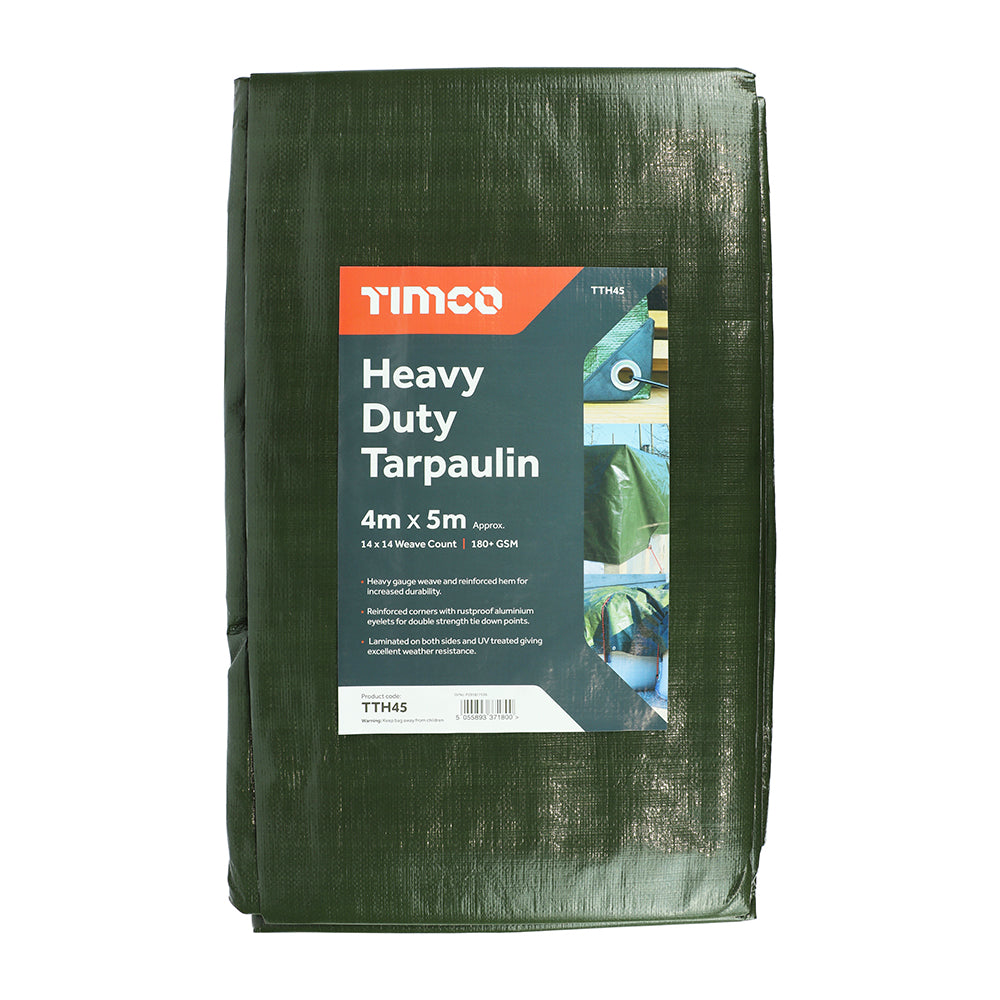 Tarpaulin - Heavy Duty - 4 x 5m - Bag of 1