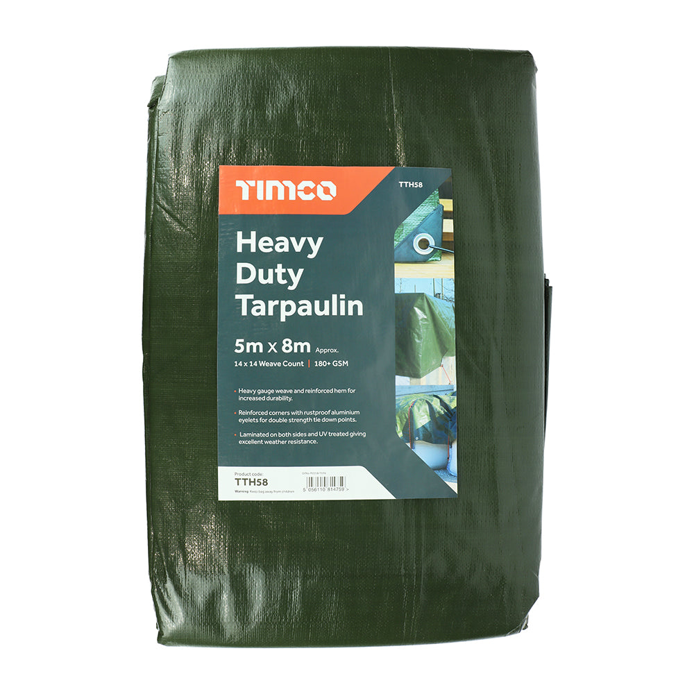Tarpaulin - Heavy Duty - 5 x 8m - Bag of 1