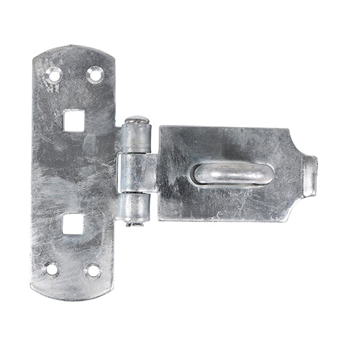 Vertical Pattern Bolt On Hasp & Staple - Heavy Duty - Hot Dipped Galvanised - 6" - Plain Bag of 1