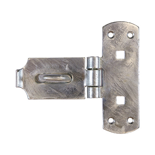 Vertical Pattern Bolt On Hasp & Staple - Heavy Duty - Hot Dipped Galvanised - 6" - TIMbag of 1