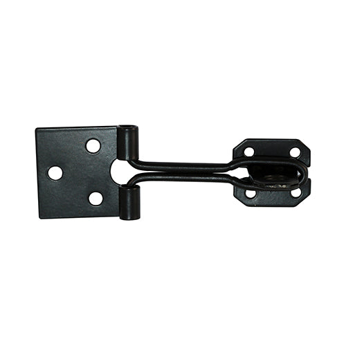 Wire Pattern Hasp & Staple - Black - 3" - Plain Bag of 1