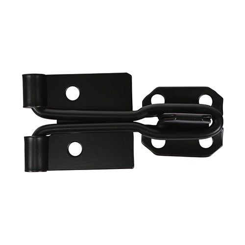 Wire Pattern Hasp & Staple - Black - 4" - Plain Bag of 1