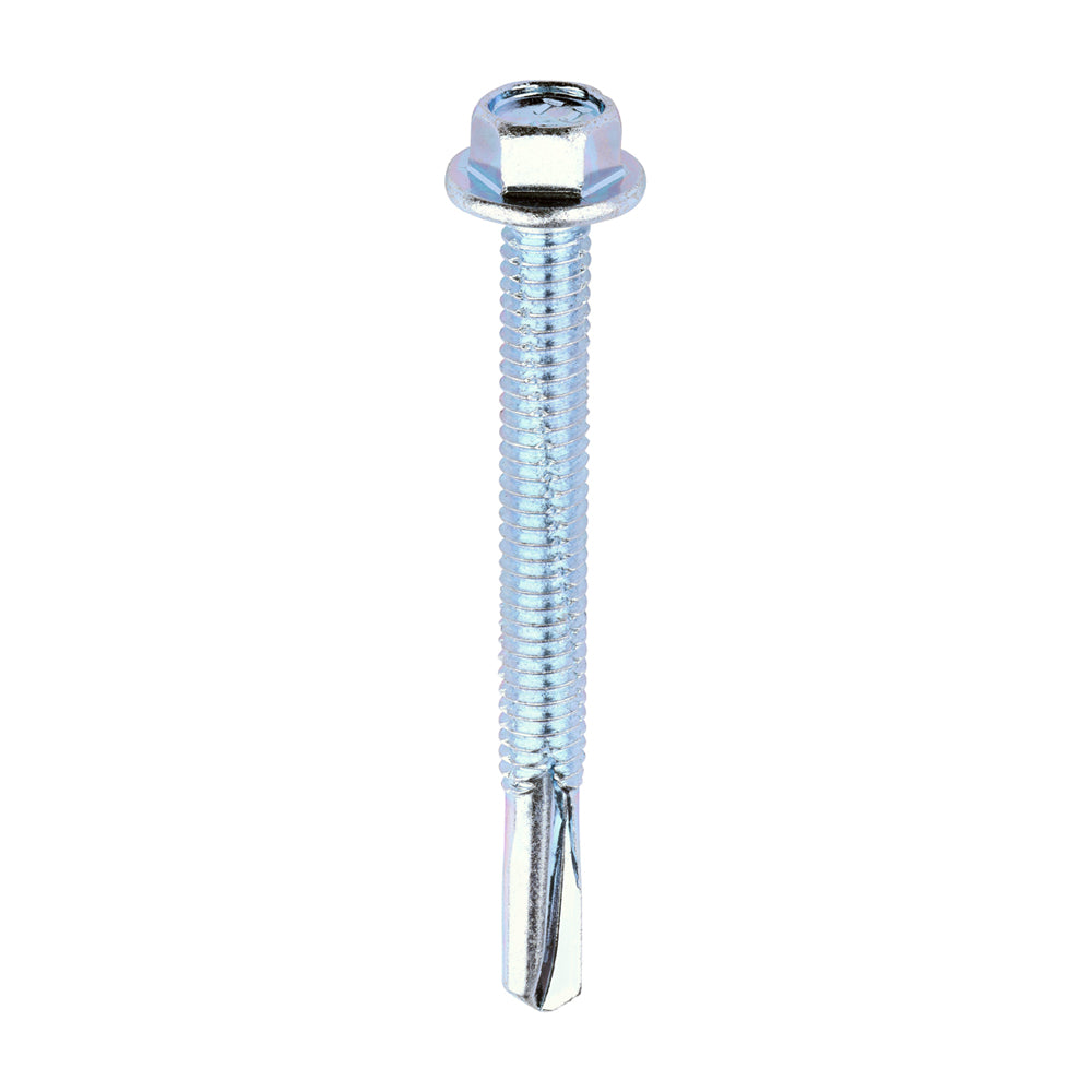 Metal Construction Heavy Section Screws - Hex - Self-Drilling - Zinc - 5.5 x 55 - Box of 100