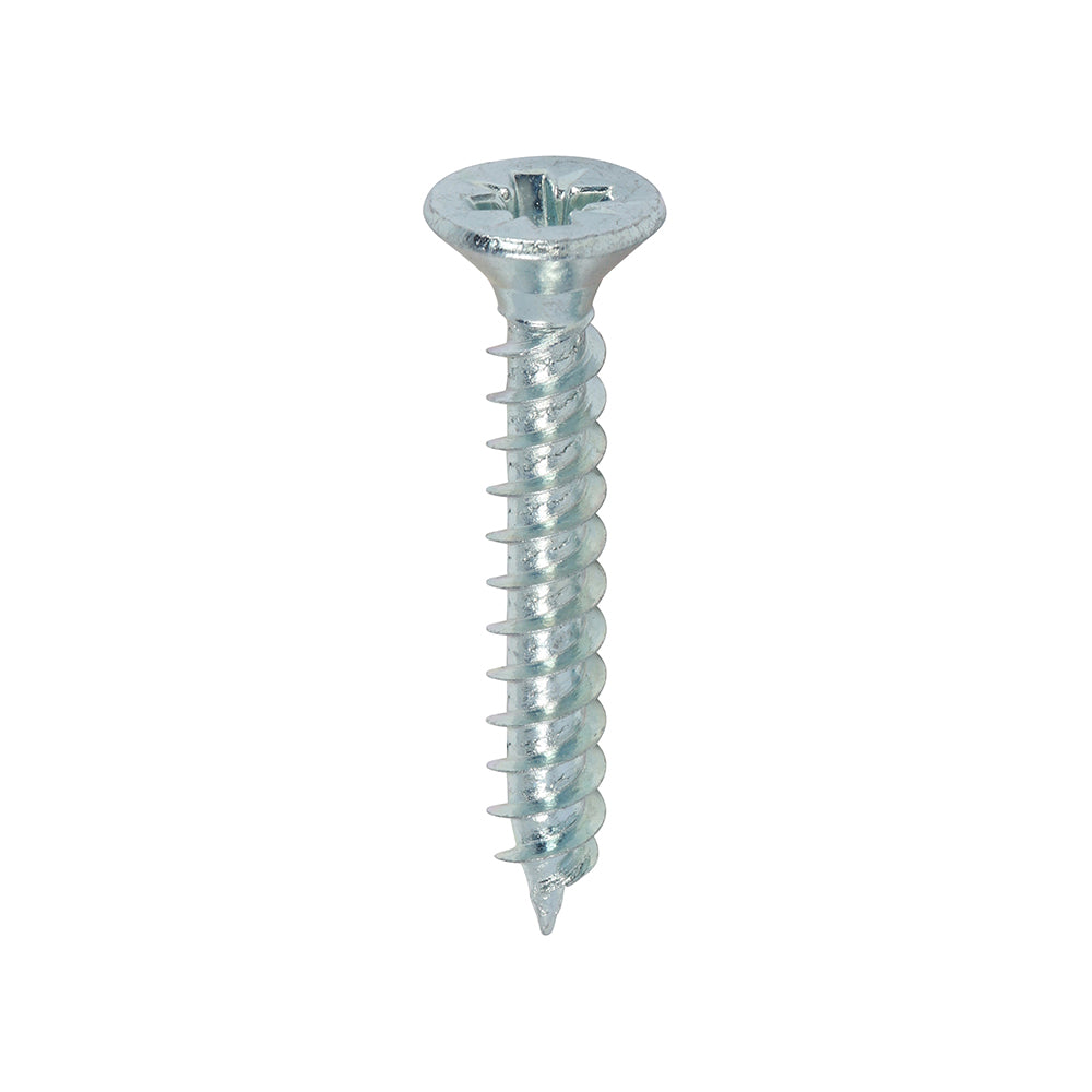 Twin-Threaded Woodscrews - PZ - Double Countersunk - Zinc - 7 x 1 - Box of 200