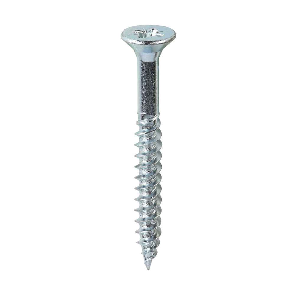 Twin-Threaded Woodscrews - PZ - Double Countersunk - Zinc - 12 x 2 - Box of 200