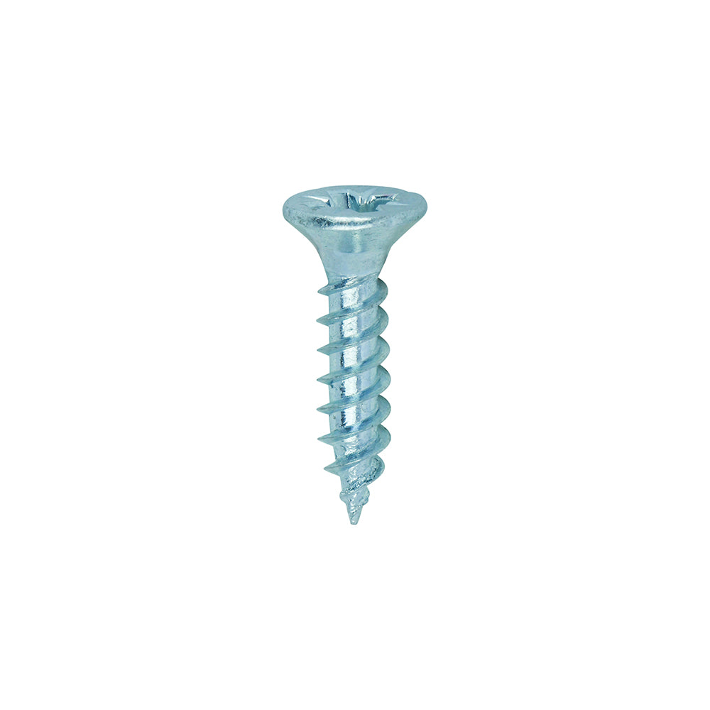 Twin-Threaded Woodscrews - PZ - Double Countersunk - Zinc - 6 x 5/8 - Box of 200
