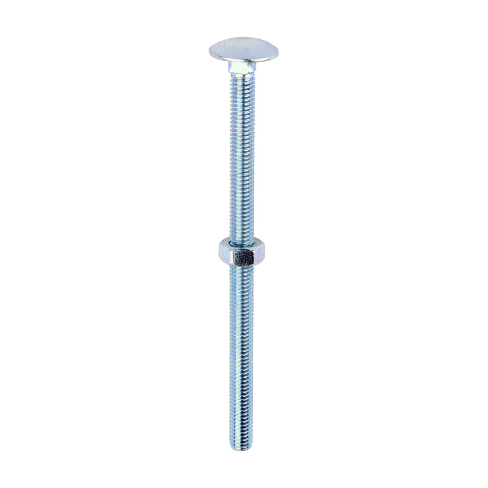 Carriage Bolts & Hex Nuts - Zinc - M6 x 100 - Box of 100