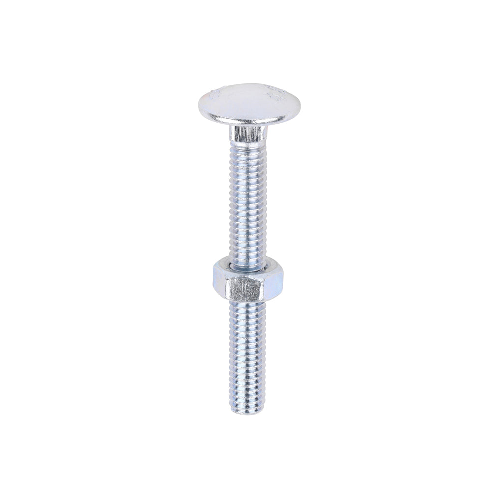 Carriage Bolts & Hex Nuts - Zinc - M6 x 50 - Box of 200