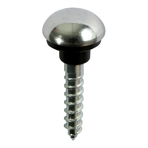Mirror Screws - Zinc - Chrome Dome - 8 x 1 1/2 - TIMpac of 8
