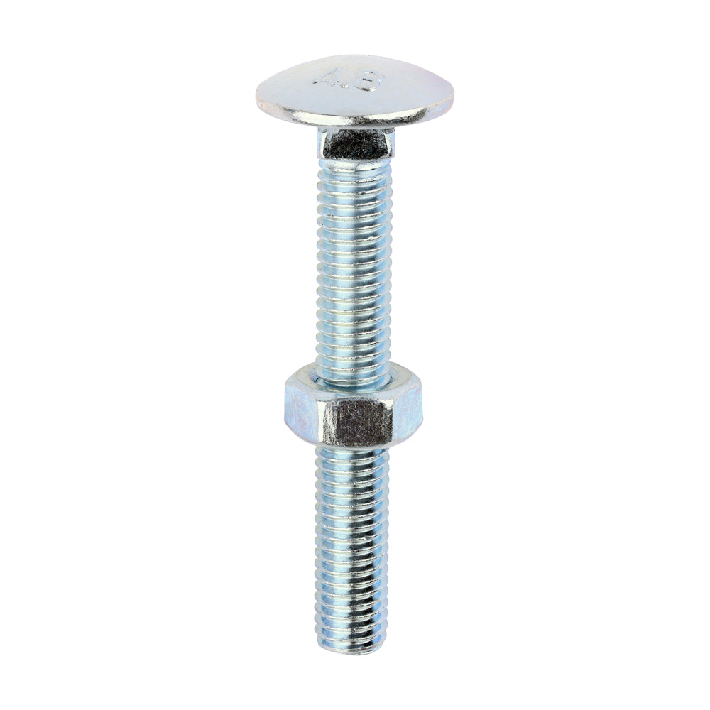 Carriage Bolts & Hex Nuts - Zinc - M8 x 60 - Box of 100