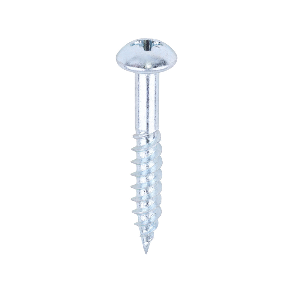 Twin-Threaded Woodscrews - PZ - Round - Zinc - 10 x 1 1/4 - Box of 200