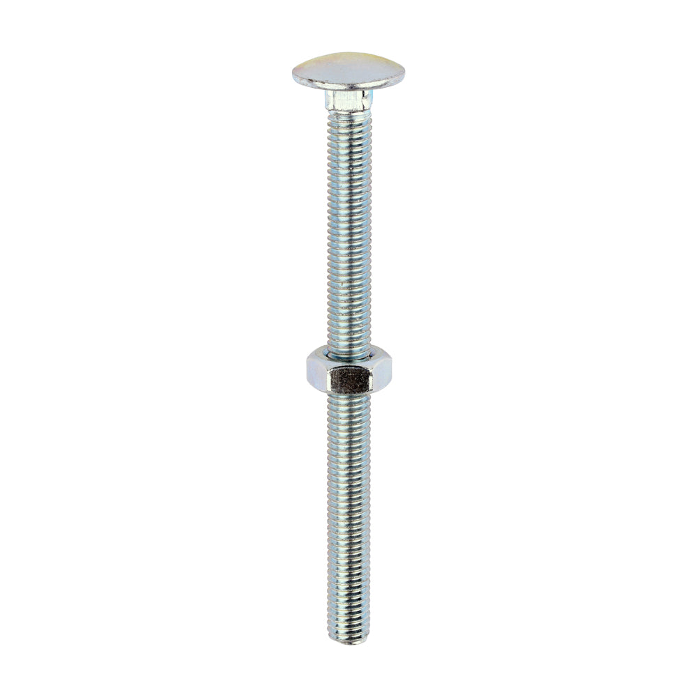 Carriage Bolts & Hex Nuts - Zinc - M10 x 130 - Box of 25