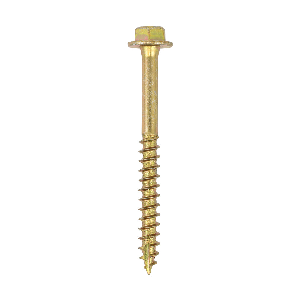 Advanced Coach Screws - Hex Flange - Yellow - 10.0 x 130 - TIMbag of 23