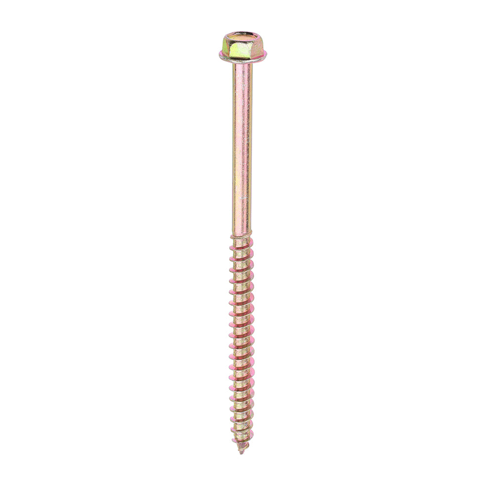 Advanced Coach Screws - Hex Flange - Yellow - 10.0 x 160 - TIMbag of 18