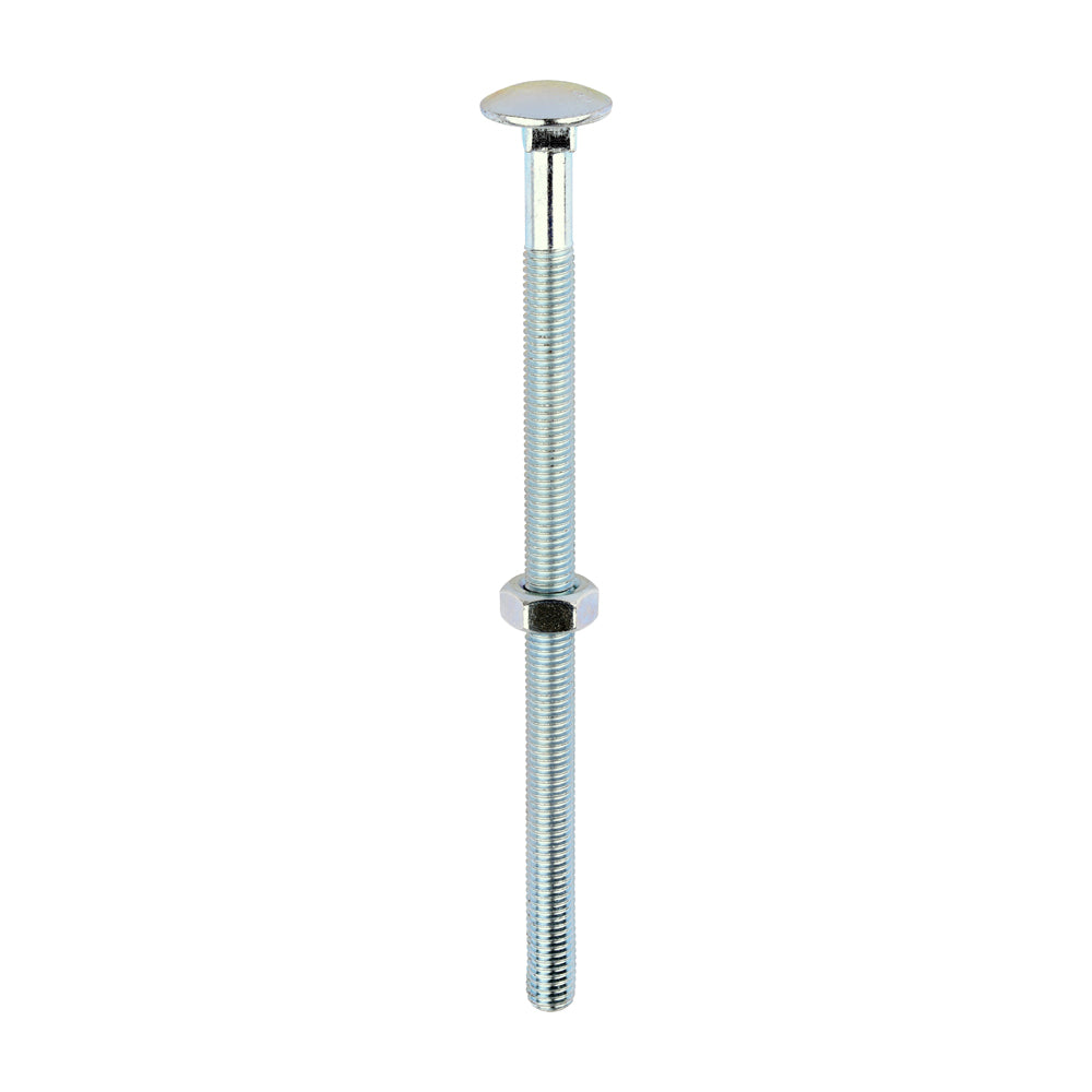 Carriage Bolts & Hex Nuts - Zinc - M10 x 180 - Box of 25