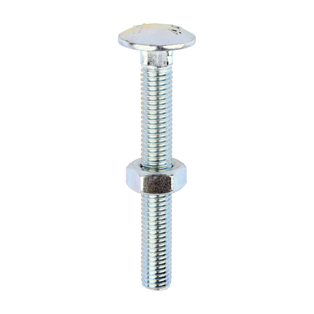 Carriage Bolts & Hex Nuts - Zinc - M10 x 80 - Box of 50