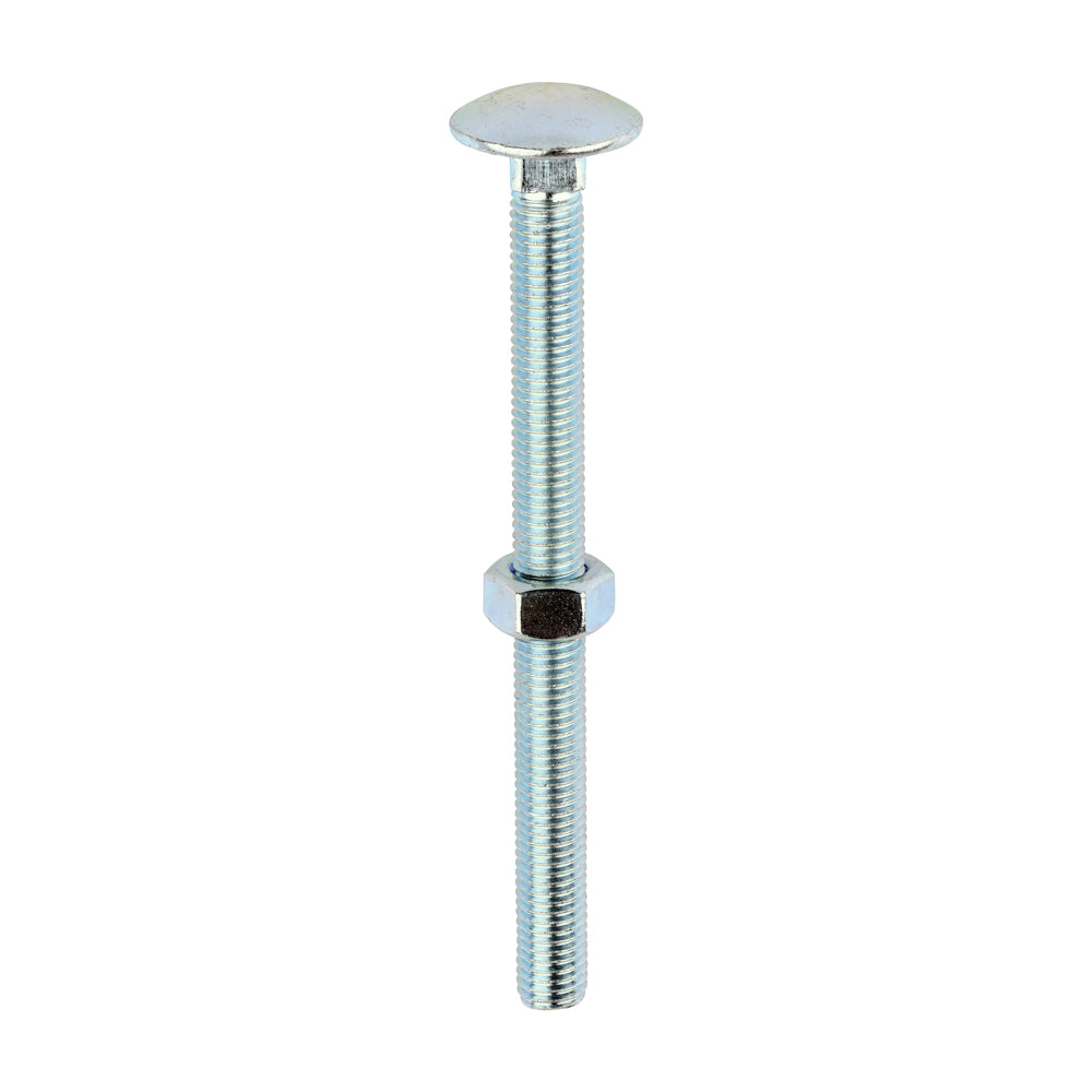 Carriage Bolts & Hex Nuts - Zinc - M12 x 150 - Box of 10