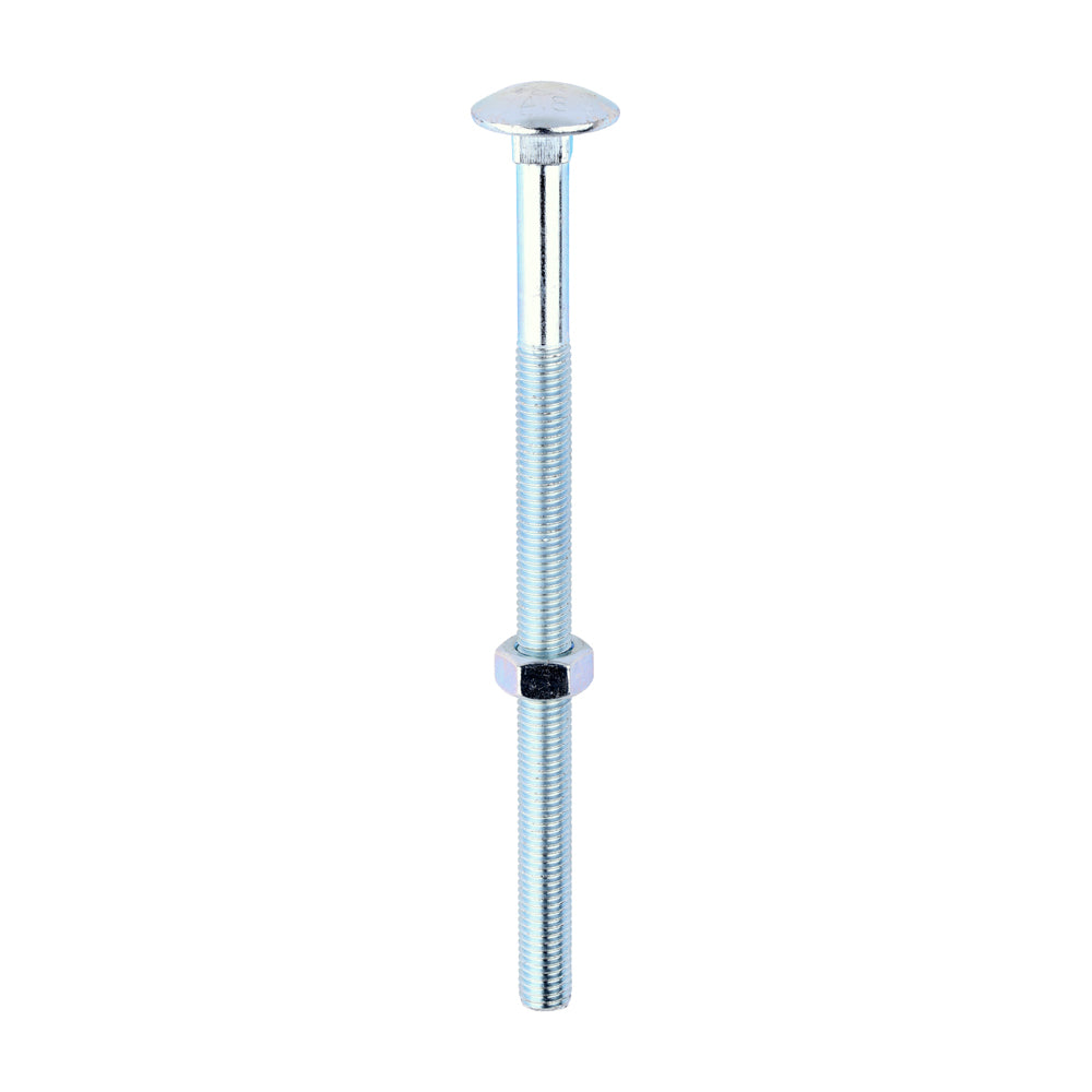 Carriage Bolts & Hex Nuts - Zinc - M12 x 200 - Box of 10