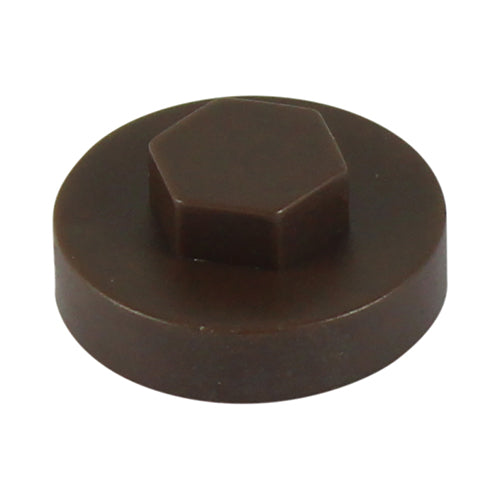 Hex Head Cover Caps - VanDyke Brown - 16mm - Bag of 1000