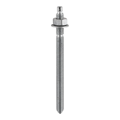 Chemical Anchor Threaded Studs, Nuts & Washers - Hot Dipped Galvanised - M16 x 190 - Box of 10