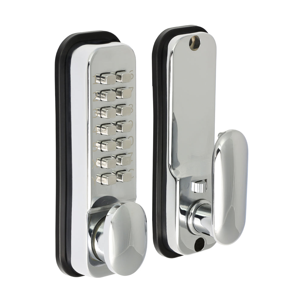 Push Button Digital Lock - Polished Chrome - 142 x 41 - Box of 1