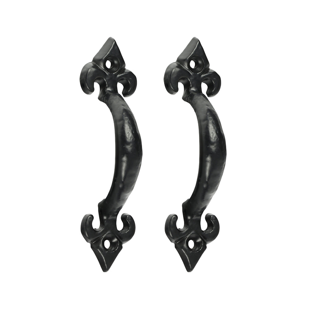 Fleur De Lys Pull Handle - Antique Black - 4" - Bag of 1