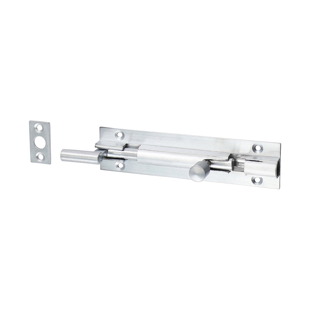 Necked Barrel Bolt - Satin Chrome - 100 x 25mm - Bag of 1