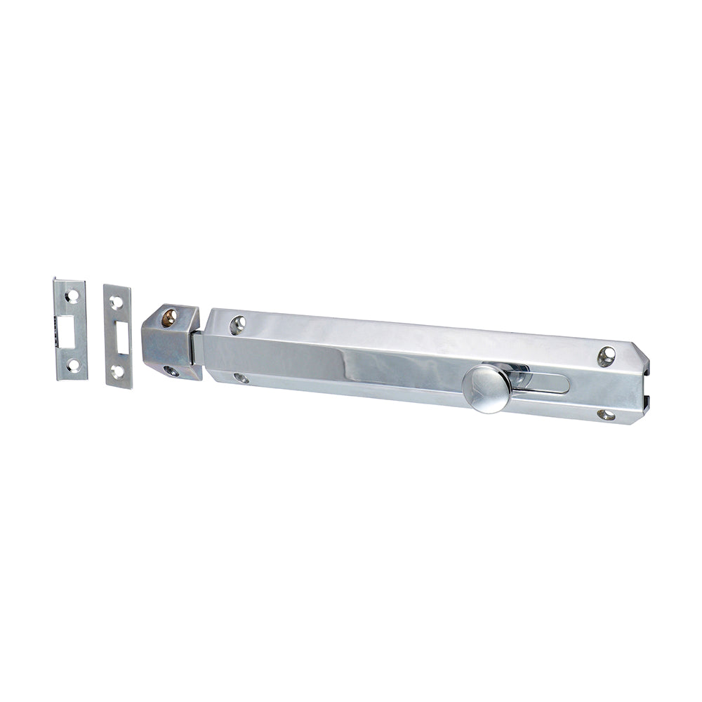Architectural Flat Section Bolt - Polished Chrome - 210 x 35mm - Bag of 1
