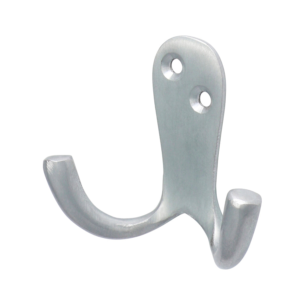 Double Robe Hook - Satin Chrome - 47 x 24mm - TIMpac of 1