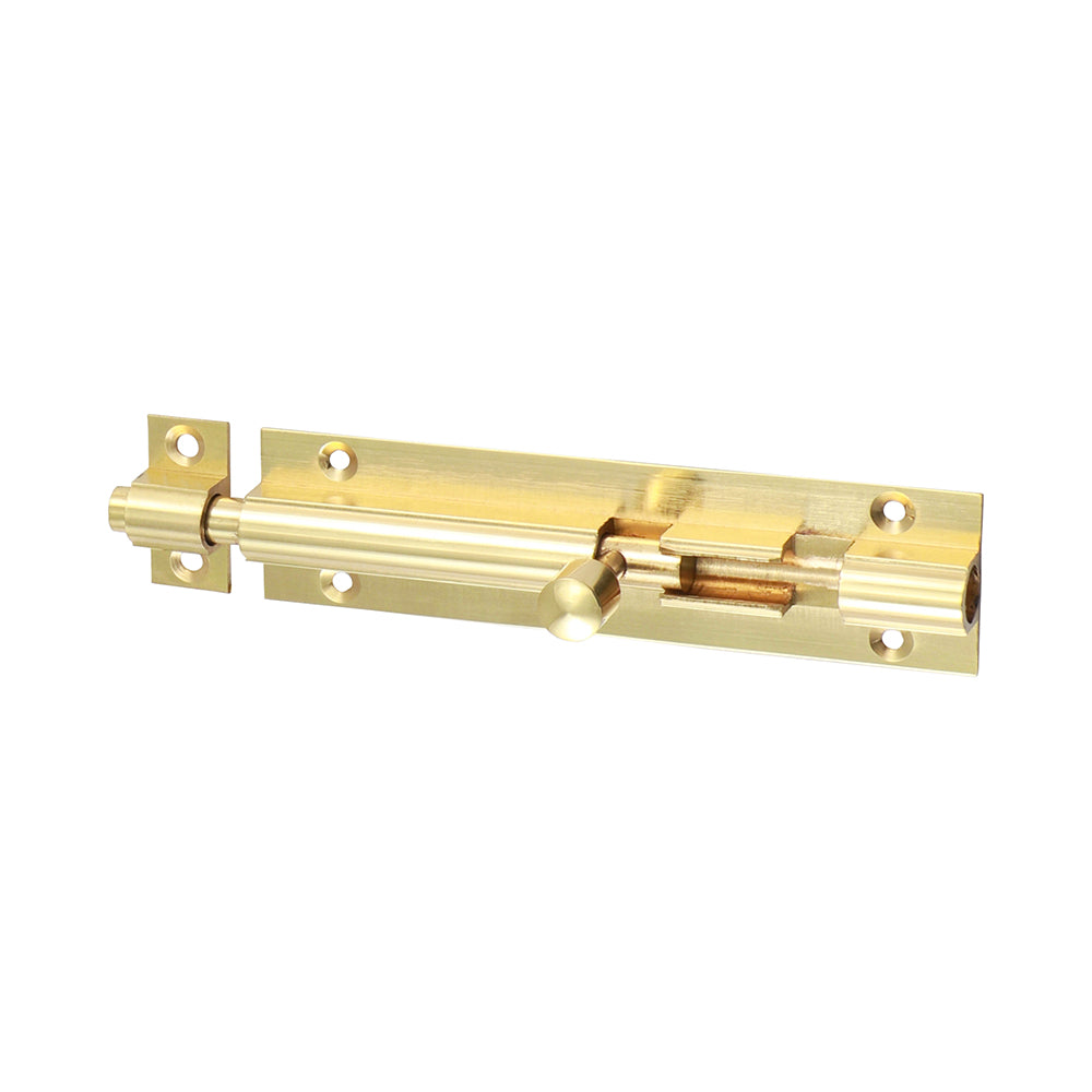Straight Barrel Bolt - Polished Brass - 100 x 25mm - TIMpac of 1