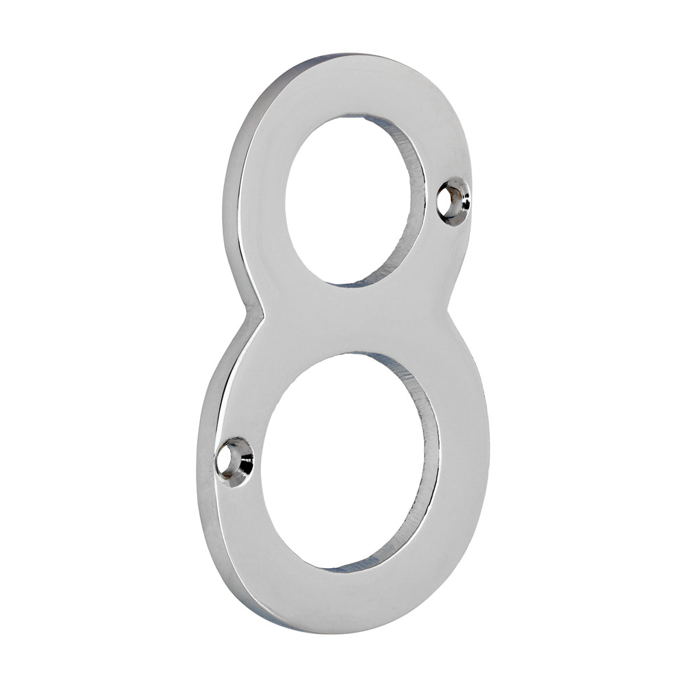 Door Numeral 8 - Polished Chrome - 75mm - TIMpac of 1